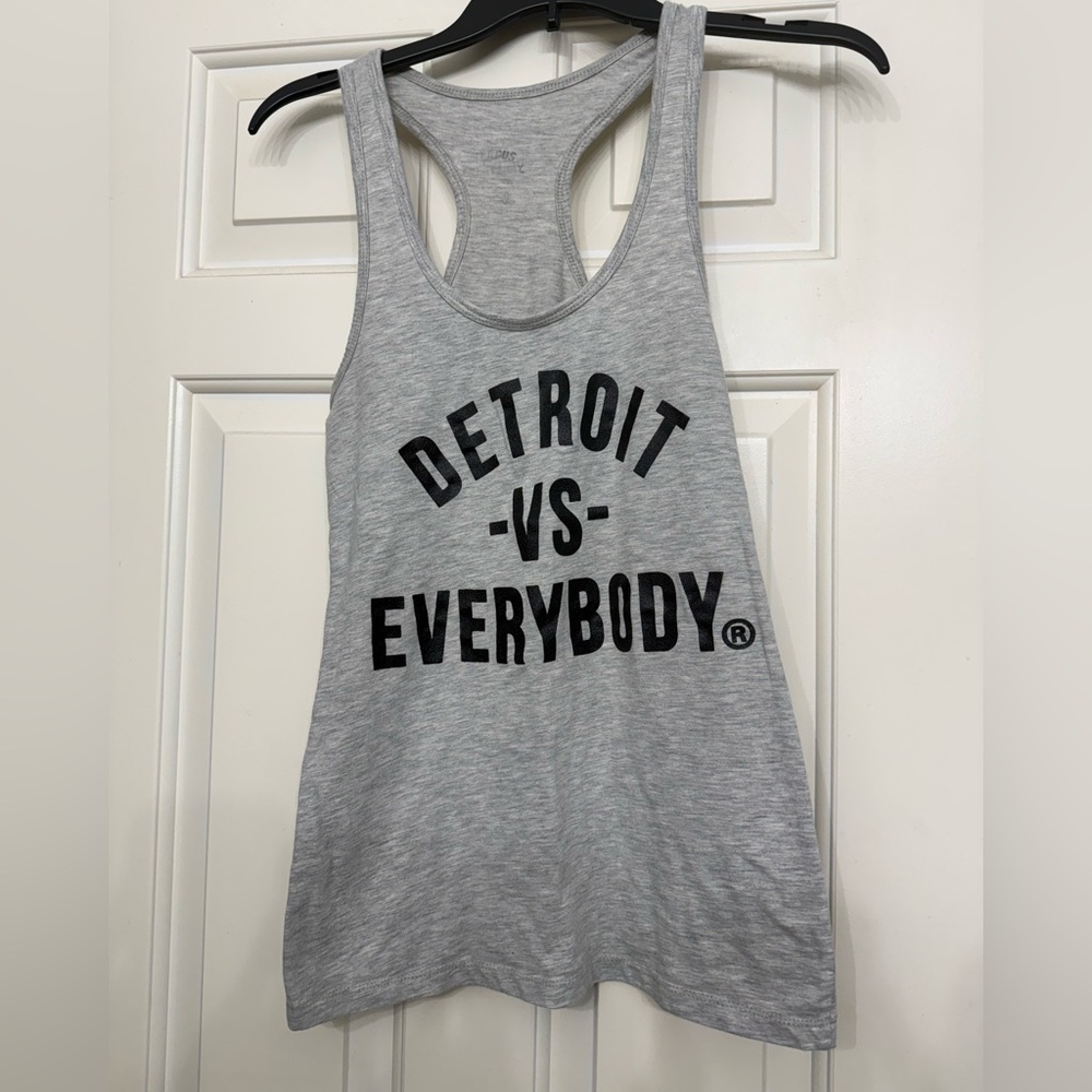 Gray Detroit Vs Everybody racer back